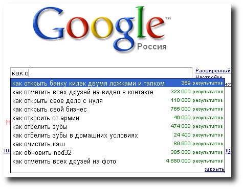 Запросы Google