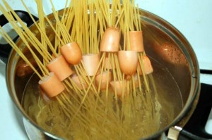 Сосиски спагетти